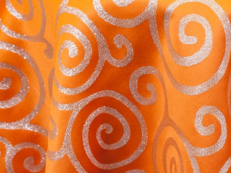 Metallic Scroll - Orange / Silver 496