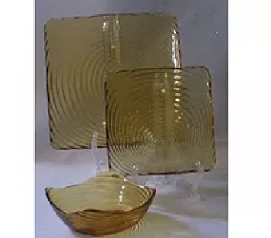 Amber Square Plates