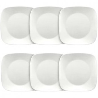 White Square Dessert Plate – 6.5”