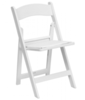 Chair - Padded Adult White Plastic Folding Chair