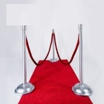Red Carpet w Chrome /Velvet Stanchions 12 ft