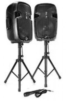 1800 Watts Dual Portable PA/Music Speakers with Bluetooth/Mic