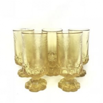 Tall Yellow Franciscan Goblets