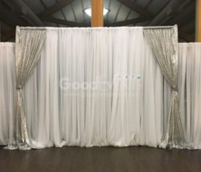 Backdrop #5 (10' w x 7' h) white with silver/sparkle