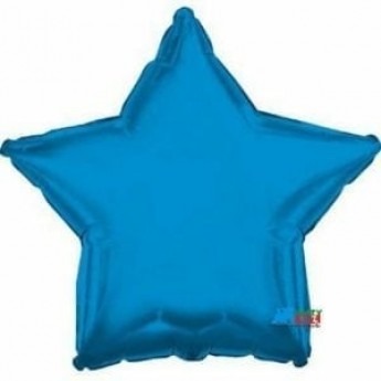 Solid Aqua Blue Star Shape 18