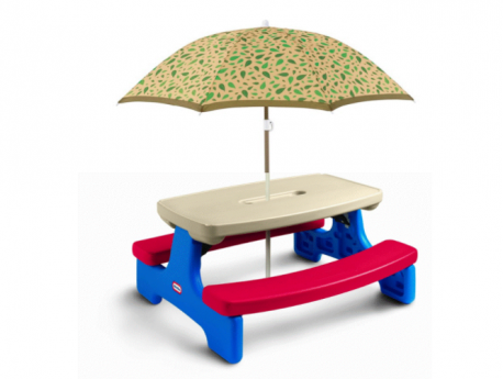 Picnic Table With Green Umbrella 39×39? – Kids ages 2 & Up