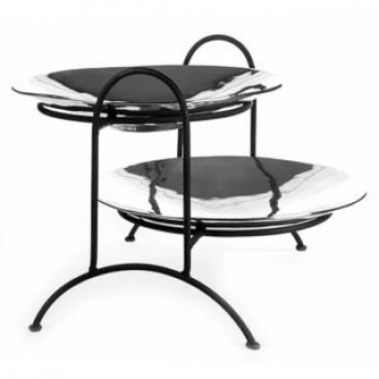 Two Tier Round Plate Stand