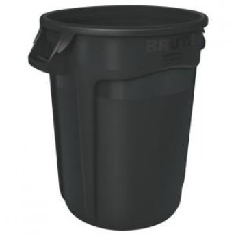 Round Trash Can 44 gallons, black