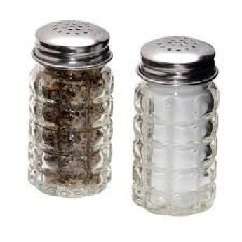 2oz Clear Glass Salt & Pepper Shakers