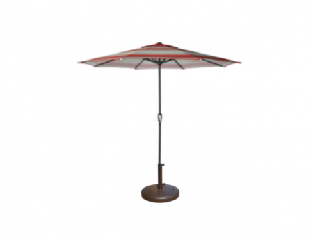 Market Umbrella Round Stripe Red 7.65’(105”W x 90.50”H) include heavy base (85 lbs) setup included!