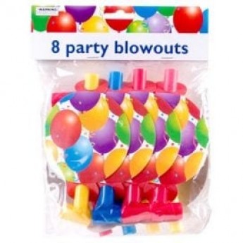Party Blowouts/Serpentins – 8 Pack