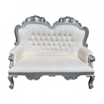 Throne Loveseat SILVER mid back – Special Events, Rental price is for each