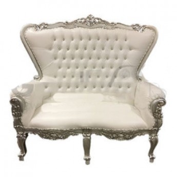 Throne Loveseat SILVER High Back – Special Events, Rental price is for each