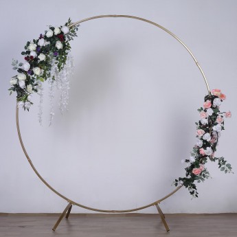 Wedding/ Proposal Gold Round Metal Arch – 7ft Tall