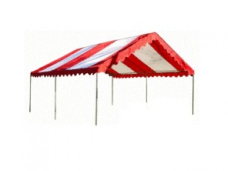 20' x 20' Carnival Tent (Top Only), Include Set Up & 6 Barrels (Medium) For Safe Tie Down Equipment, Customer To Provide Water