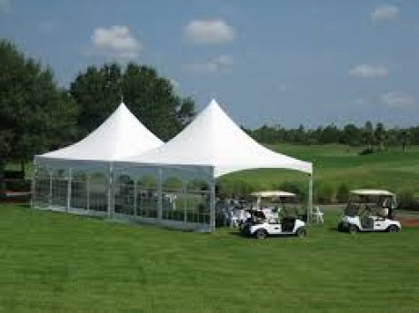 20' x 40' High Peak Tent with Window Walls, Include Set Up & Take Down – Needs Barrels for Tie Down Equipment