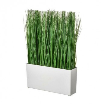 Artificial Grass With White Pot