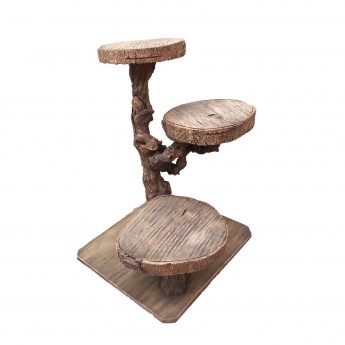 Table Top 3 Tier Rustic Wood Stand