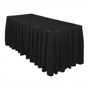 Skirt – Black Poly 14ft. x 30in height. Accordion Pleat
