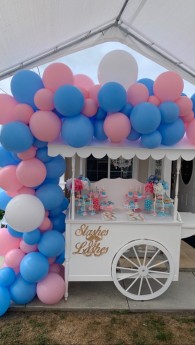 Cart With Blue And Pink